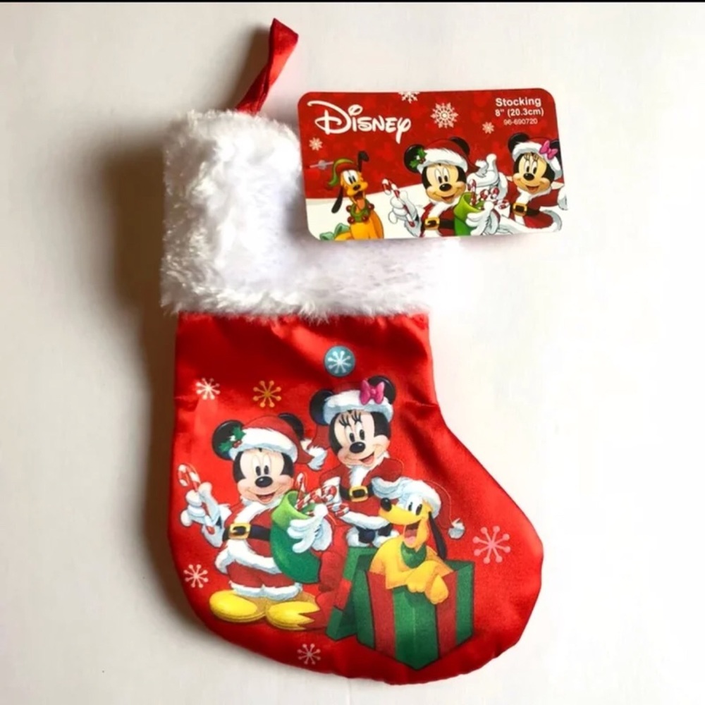 MICKEY MINNIE & PLUTO CHRISTMAS STOCKING 8”